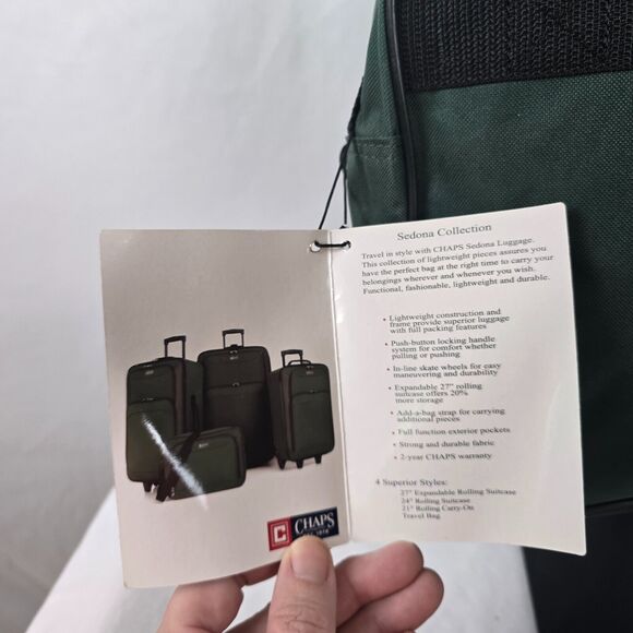 Chaps Laptop Bag Sedona Collection Green Black 15.5" x 11" x 3" - Picture 6 of 16